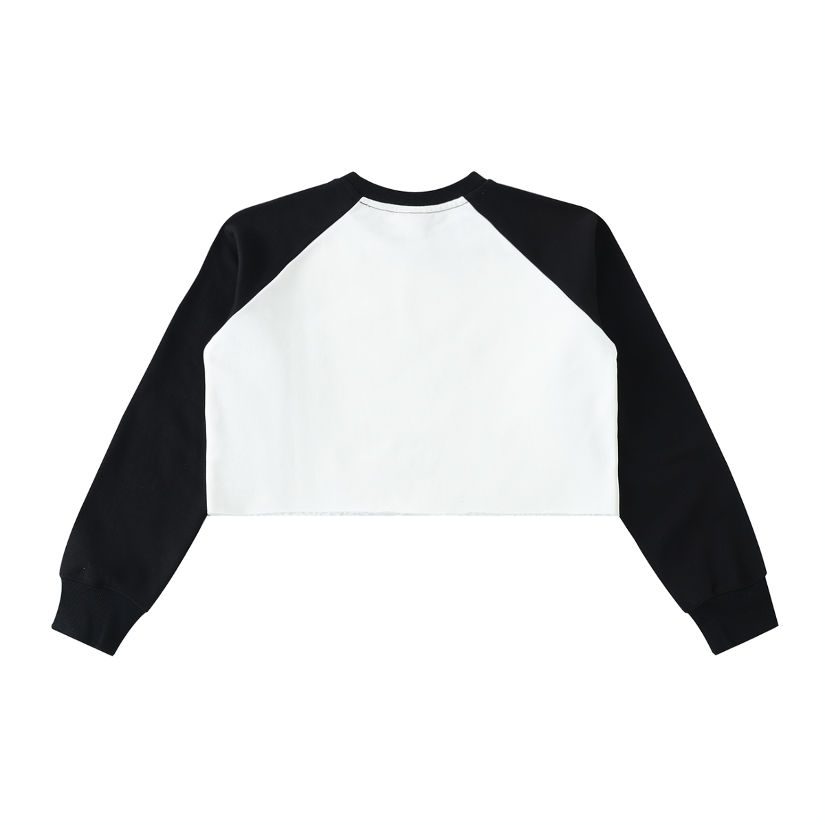 Women’s Raw-Hem Color-Block Raglan Crop Sweatshirt