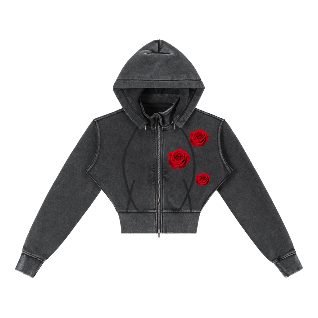 Women’s Vintage Washed Cropped Fleece Hoodie