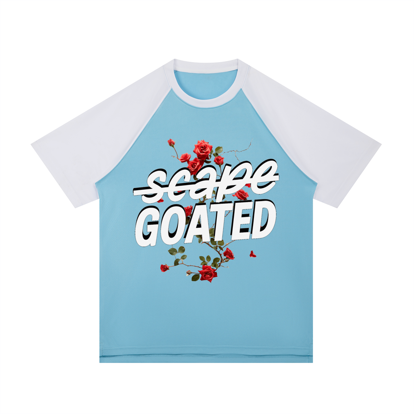Men’s Contrast Raglan Sleeve Mesh T-Shirt