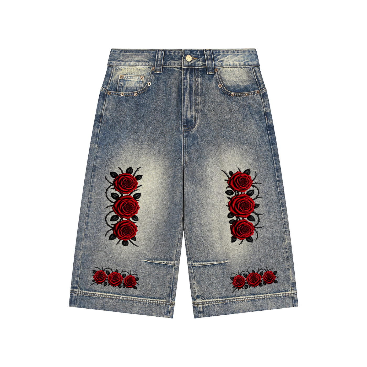 Men’s Vintage Wash Baggy Denim Shorts
