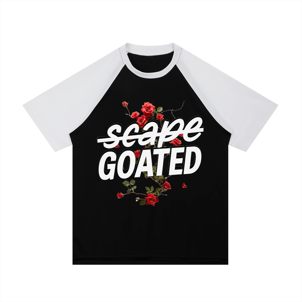 Men’s Contrast Raglan Sleeve Mesh T-Shirt