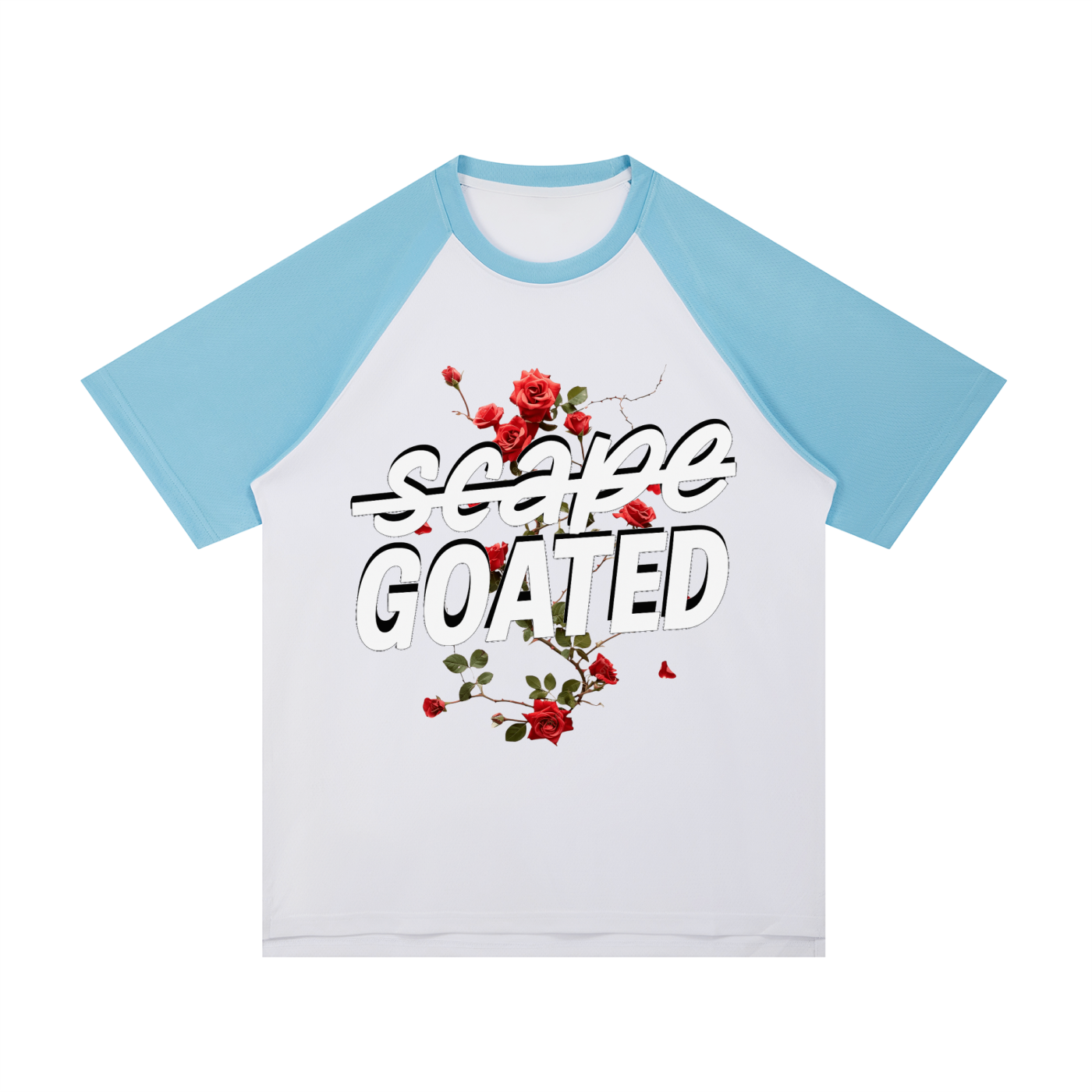 Men’s Contrast Raglan Sleeve Mesh T-Shirt